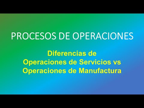 Diferencias de Operaciones de Servicios vs Operaciones de Manufactura (Importante)