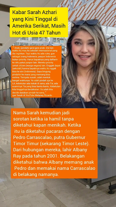 Kabar SARAH AZHARI yang Kini Tinggal di Amerika Serikat, Masih HOT di Usia 47 Tahun. #shorts #video