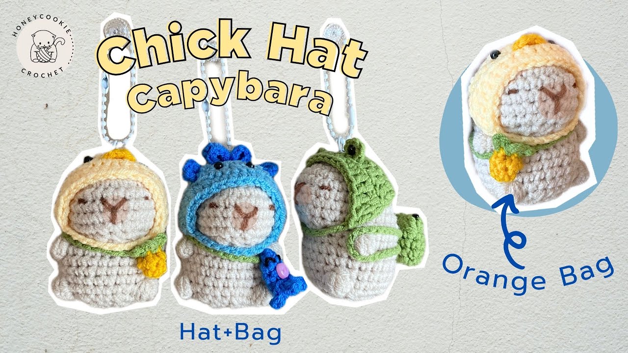 🐣 Crochet Capybara (Chick Hat + Bag) | Step by step Amigurumi Tutorial
