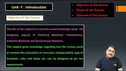 Electrical Machine Design:Objective scope & outcome (Description of Syllabus) | UNORTHODOX LEARNING