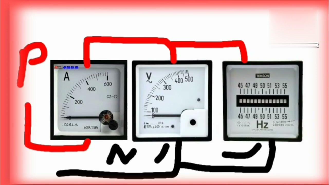 Voltmeter ampere meter frequency meter connection diagram in Bengali