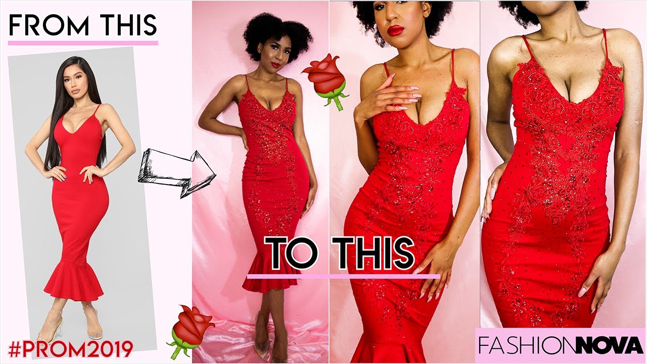 red prom dress fashion nova