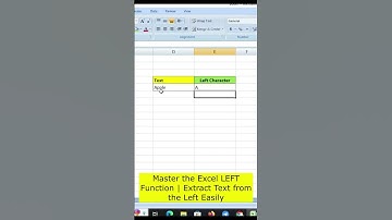 #Shorts Master the Excel LEFT Function | Extract Text from the Left Easily #excel #exceltips #tally