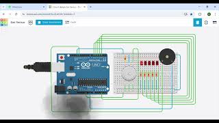 CIRCUIT DESIGN using TINKERCAD GAS SENSOR