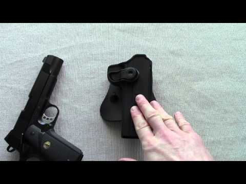 PRESENTATION D&rsquo;UN ETUI A DEGAGEMENT RAPIDE POUR REPLIQUE DE COLT 1911 (idem pour GLOCK)