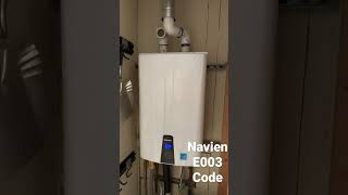 Navien tankless hot water heater code E003 ran out of propane when reigniting try this first.