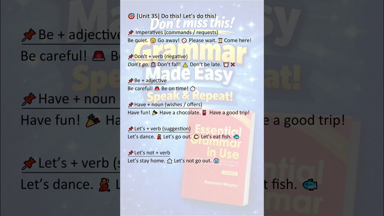 [Unit 35] Do this! Let&rsquo;s do this!#grammarinuseessential #grammarinuse