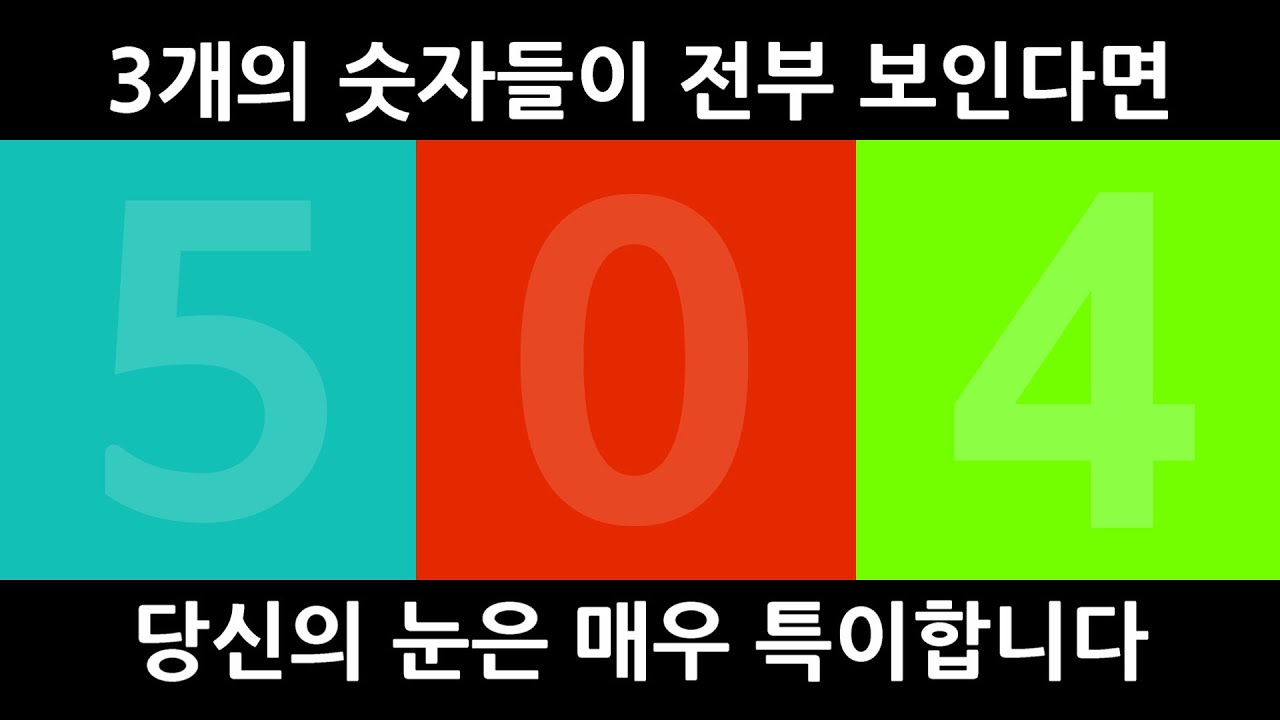 숫자 3개가 모두 보인다면 여러분은 특별한 눈을 가졌습니다.