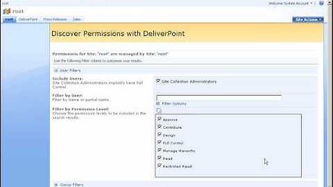Reporting SharePoint Permissions - DeliverPoint