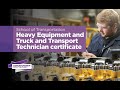 Heavy equipment and truck and transport technician certificate program