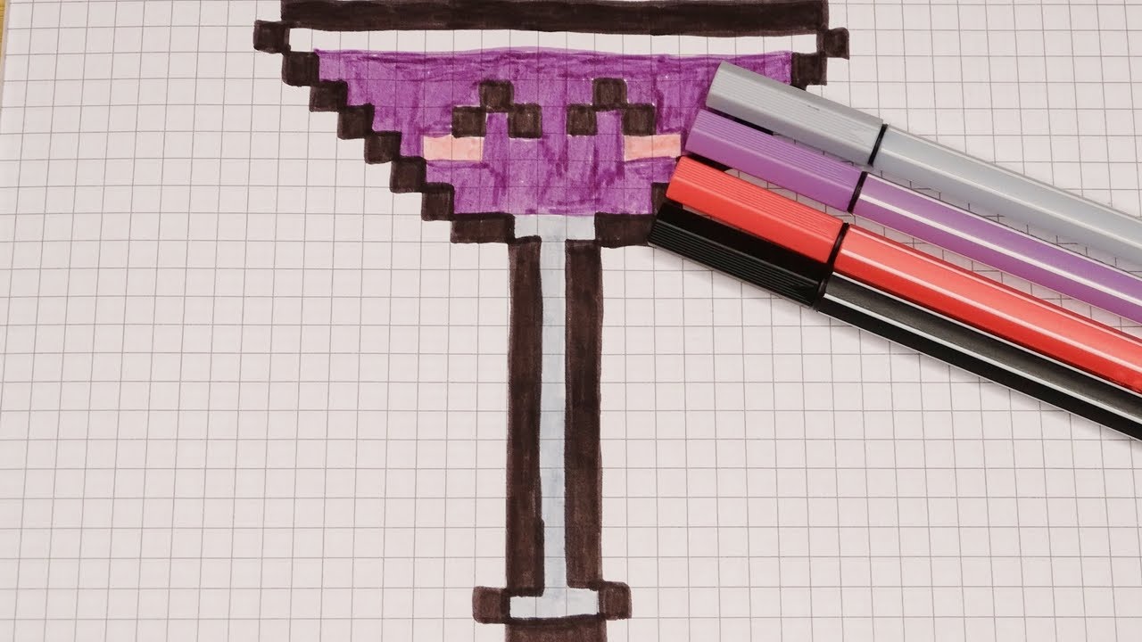 DIY Handmade Drawing Pixel Art | Champagne / Cocktail Glass | Draw with Me