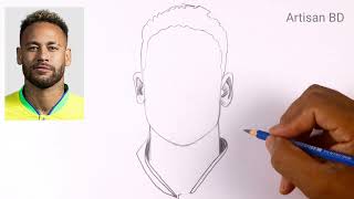 How To Draw Neymar Jr Easy Pencil Sketch #neymar