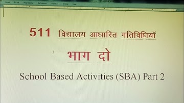 NIOS  511 SBA PART 2 (school Based Activities)