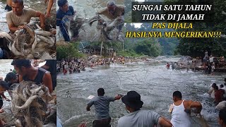 JALA IKAN DI SUNGAI TERBARU, LUBUK LARANGAN LARU LOMBANG, BARU KALI INI LIHAT IKAN SEBANYAK INI