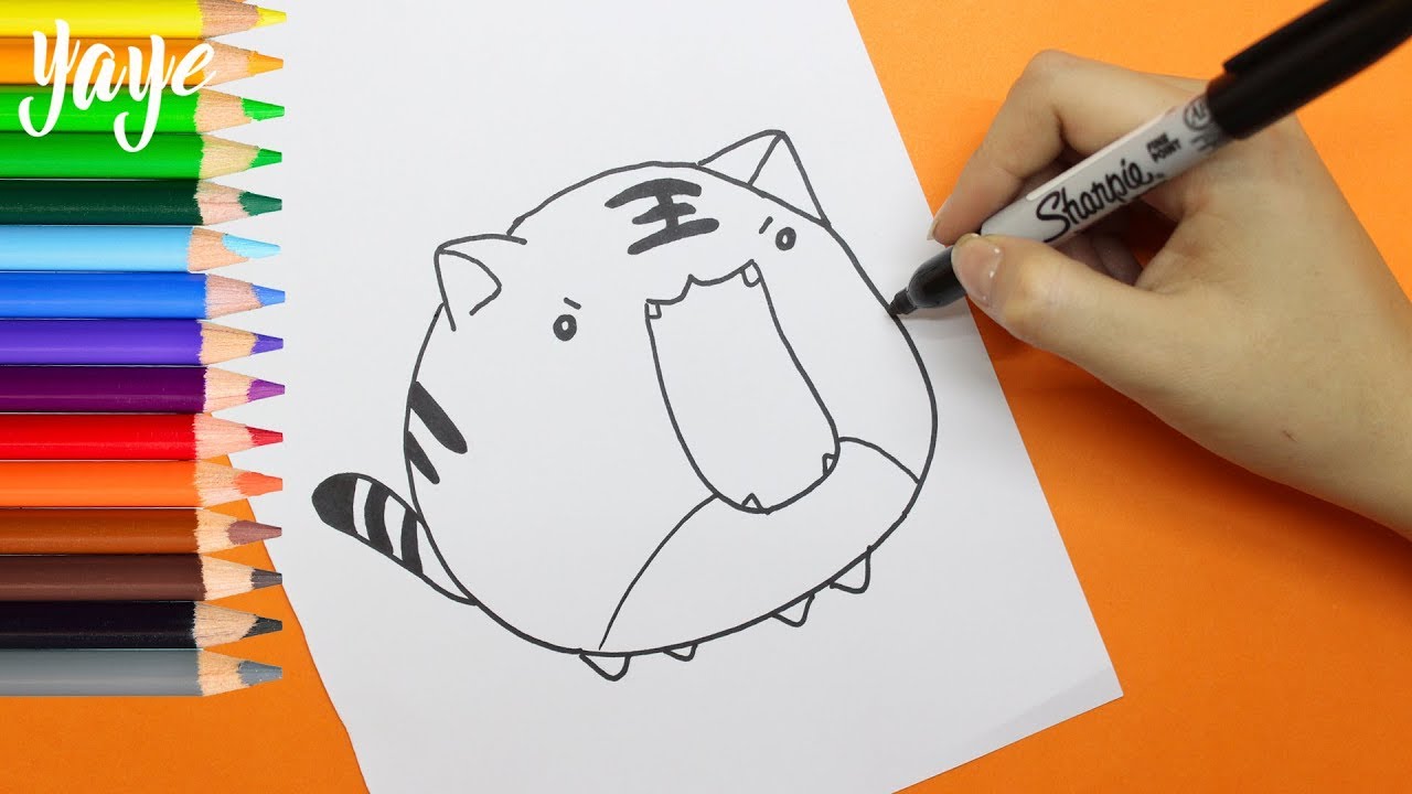 Como dibujar un Tigre Kawaii/ How to draw a kawaii tiger/Yaye. - YouTube