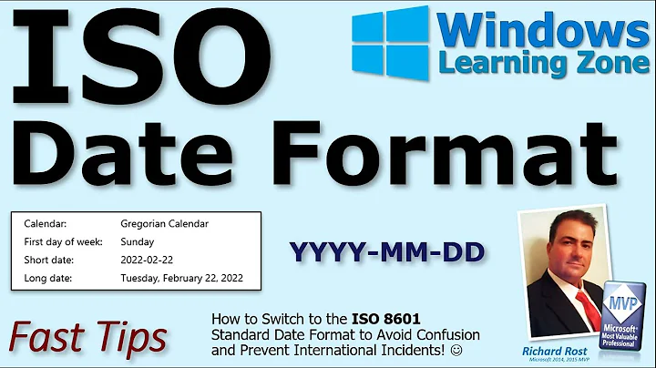 How to Switch Microsoft Windows to ISO 8601 Standard Date Format to Avoid Date Confusion YYYY-MM-DD