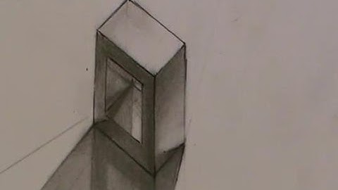 Prisma hueco en perspectiva militar. Cálculo de sombras y reflejos