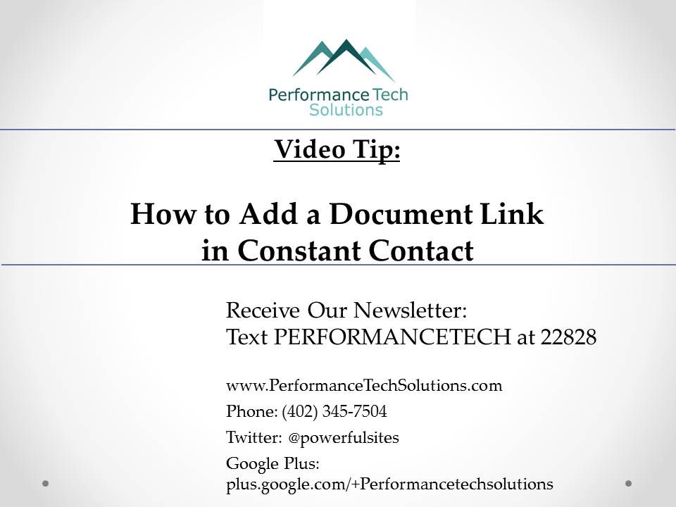 How To Add A Document Link In Constant Contact YouTube How To Add A Document Link In Constant Contact YouTube
