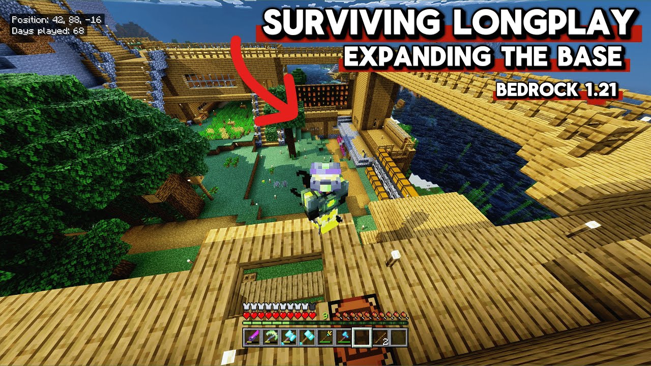Expanding My Base in Minecraft Bedrock! p5 🏠 | Solo Survival (No Voice ...