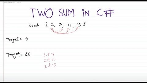 Two Sum in C#