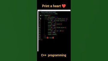 Print a alphabet heart 💜 in C++ programming  #objectorientedprogramming#shorts #programminglanguage
