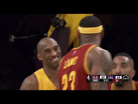 LeBron James misses dunk, Kobe Bryant laughs: Cleveland Cavaliers at Los Angeles Lakers