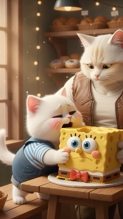 😹Turns out this is a toy cake🧁😫 #comedyshorts #catfunny