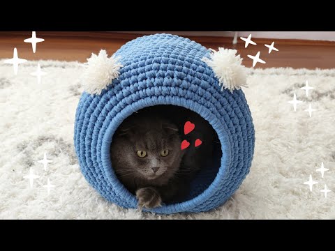 Kedi Evi Yapımı - Penye İpten Kedi Evi Yapımı - Kedi Evi Nasıl Yapılır? - 4K