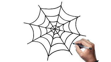 how to draw a spider web | easy for kids | SPIDER WEB drawing Step by Step Tutorial