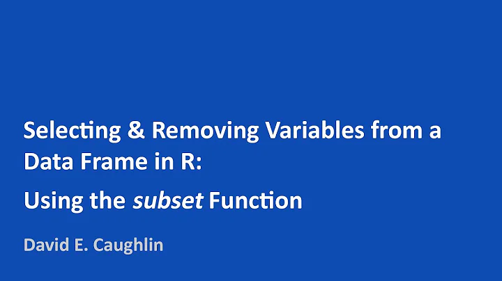 Selecting & Removing Variables from a Data Frame in R | Using the subset Function