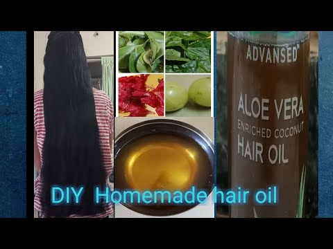 Homemade herbal hair oil || Hibiscus/Amla/curry leaves hair oil || DIY ...