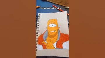 drawing Allen the alien #colouring #art #invincible #sketchbook #strathmoreart #polychromos #smallyt