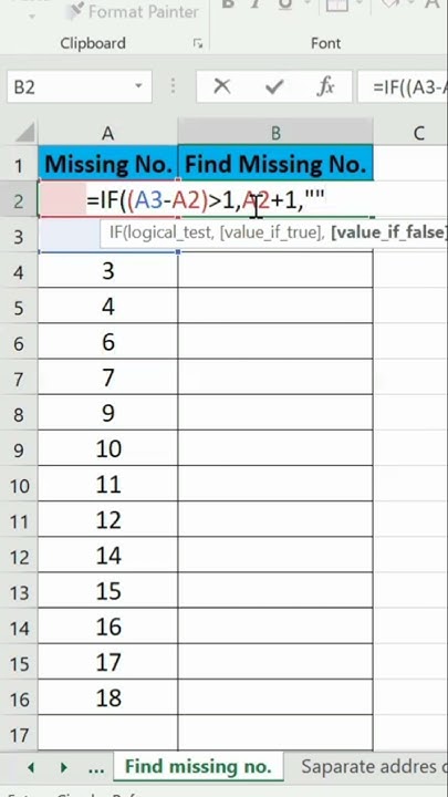 How to find missing serial number series in Excel #shorts #exceltips # ...