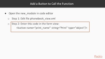 Odoo 11 Development Essentials: Writing Your First Function for Odoo 11| packtpub.com