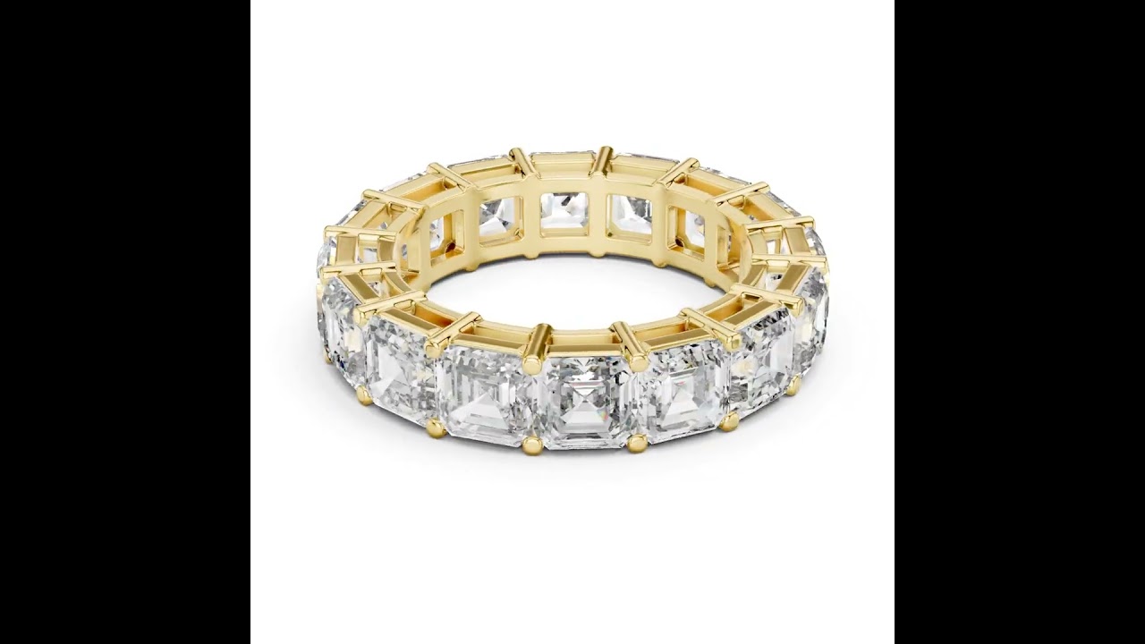 Asscher Cut Shared Prong band
