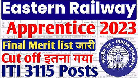 Eastern Railway Apprentice 2023 Final merit list जारी, RRC ER Kolkata Apprentice Joining Merit list