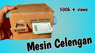 Tutorial Cara Membuat Celengan Unik dari Kardus Bekas - coin bank from cardboard