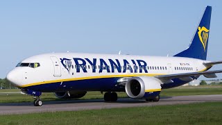 Ryanair Boeing 737 MAX 200 Landing at Kerry (4K)