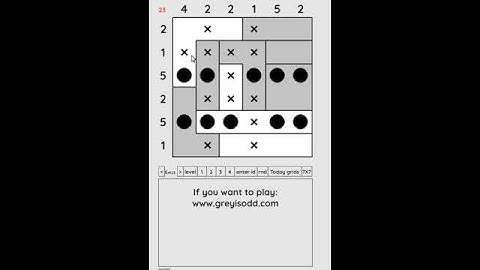 Grey is Odd - Today grids. Solution level 1 6X6 dated 05-16-2024 #logicpuzzles #logicgames  #games