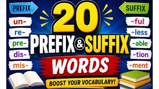 20 Prefix and Suffix Words in English | Learn Prefix and Suffix Words👩‍🏫📖