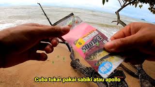 Mancing Bottom Pinggir Laut Pakai Rangkaian Sabiki@Apollo Waktu Ombak Besar