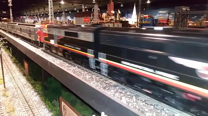 Lionel Santa Fe PA's on Corner Field Model Railroad Museun