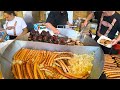 Germany Street Food. Tons of &#39;Wurst&#39;, Giant Rotisserie of Pork Knuckles &amp; more Food
