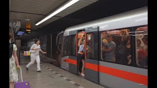 Czech Republic, Prague, Metro ride from Vltavská to Florenc