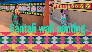 Santali wall penting design // bhit potaw design 2024//Traditional bhit potaw //Ramsai art creation