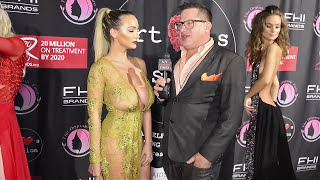 Internet sensation Lindsey Pelas wears Stello on the Art Hearts FW Red Carpet in Los Angeles, CA