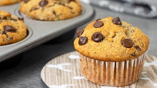 Healthy Oats Banana Muffins | No Refined Sugar or White Flour