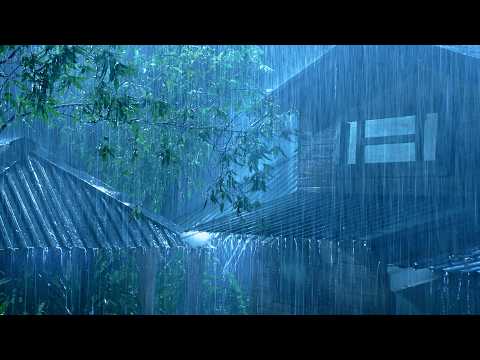 (NO ADS) Sleep Instantly in 3 Minutes 🌧️ Torrential Rain & Deep Thunder on a Tin Roof