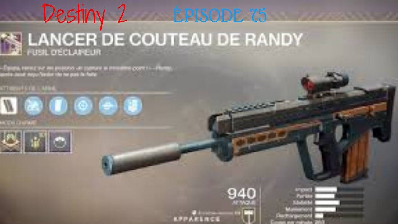 Destiny 2 75 couteau de randy et en mode bear grylls YouTube