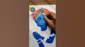 Krishna Acrylic Painting #art #acrylicpainting #krishna #videos  #shortvideo #shorts #viralshorts